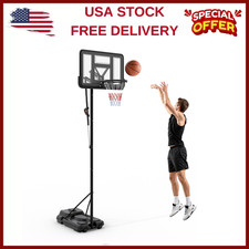 Basketball Hoop Outdoor W/Portable 44 IN Backboard Adjustable Basketball Goal US
