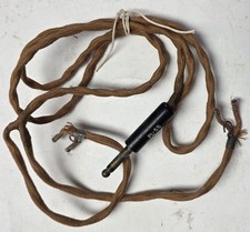VERY OLD CLOTH HEAD PHONE CORD WITH PL-55 CONNECTOR ANTIQUE TERMINAT FOR HEADSET