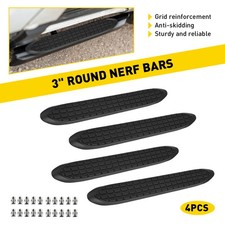 Universal Black Step Pads Replacement For Truck With 3 Round Nerf Bars Set Of 4