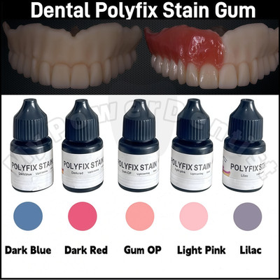 Dental Polyfix Stain Gum Light Cure 3D Printed  Digital Dentures Resin Staining