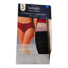 Midnight Carole Hochman Ultimate Comfort Hi-Cut Panties 5 Pack Super Soft LG