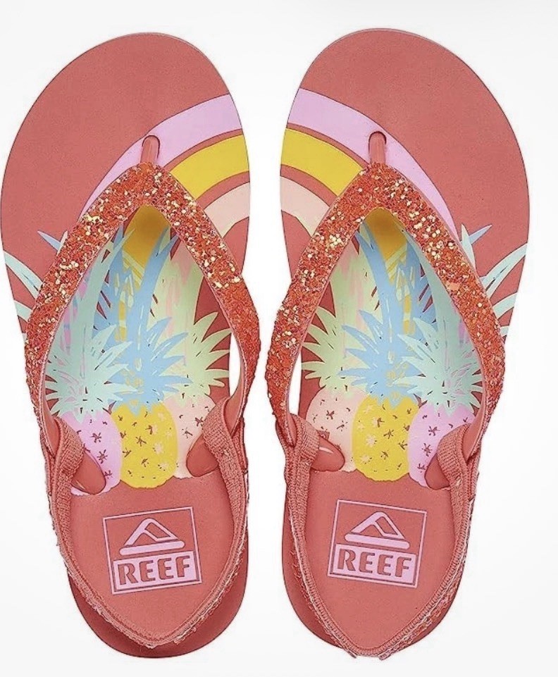 Reef Little Stargazer CJ2021 Sandals Kids 6 Pink Heel Strap Flip Flops