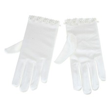 Pair Bridal Girl s Fancy Stretch Satin Dress Gloves Wrist Length Prom Mittens
