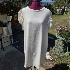 Ivory Colored Midi Textured Dress. Shein XL
