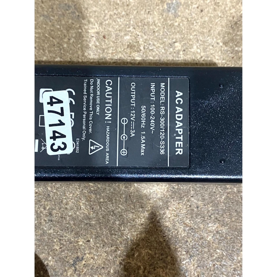 RS-300/120-S336 AC Adapter Power Supply Black 12 Volt 3 Amp Barrel Connector - Image 3 of 4