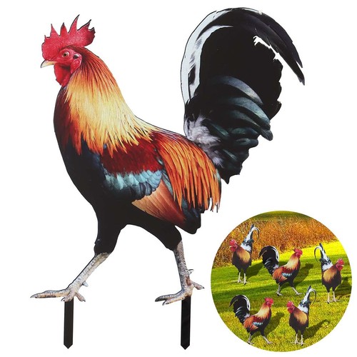 Garden Ornaments Rooster Statues Yard Art Decor Sculptures Chicken Decorations - Picture 10 of 13