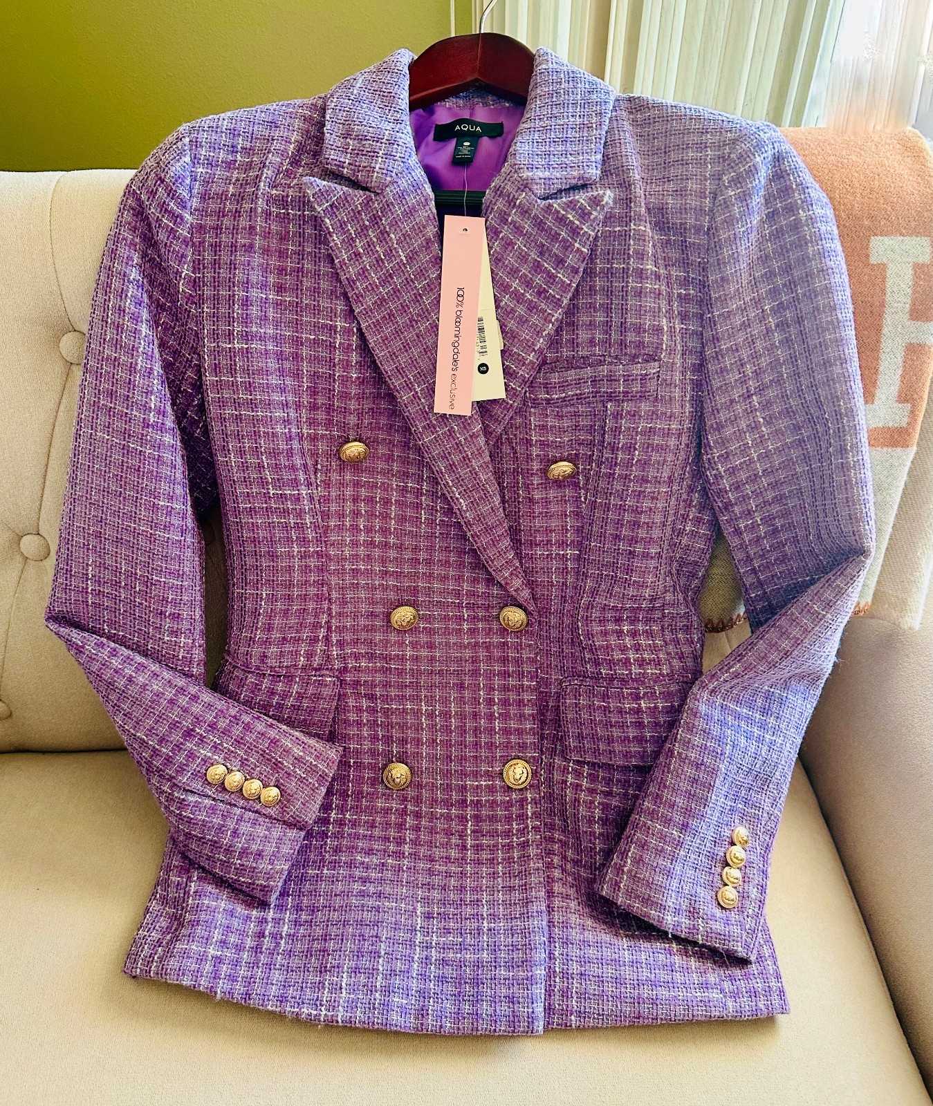 AQUA PURPLE BLAZER_DOUBLE BREASTED_SOLD OUT_BRAND NEW w TAG! image 2