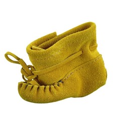 Poo Poo Boys Moccasin Sz T 3 Medium Brown Suede Lace Up