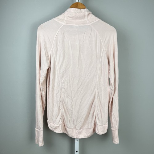 Yogalicious Shawl Collar Sweatshirt Top Womens Medium Relaxed Ballerina Pink - Picture 4 of 5