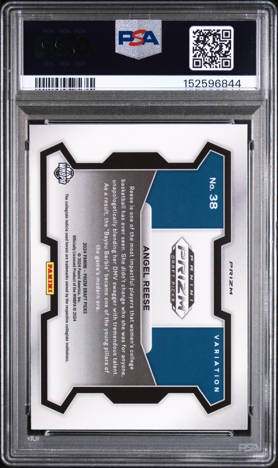 2024 PANINI PRIZM DRAFT PICKS VARIATION-TIGER STRIPE #38 ANGEL REESE RC PSA 9 view 2