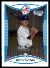 Justin Snyder 2008 Bowman Chrome #BCP181 Yankees MLB READ FREE SHIP AutographDen