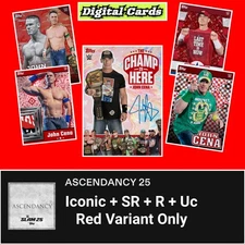 Topps WWE Slam 25 Ascendancy 25 John Cena Iconic+SR+Rare+Unc Red Cards