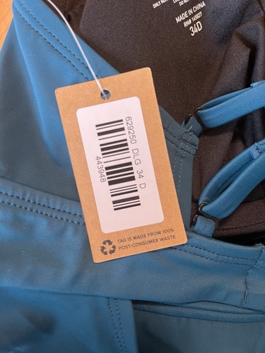 NEU Title Nine Tankini Bügel Oberteil 34D Metis verstellbar einfarbig türkis blau - Bild 3 von 6