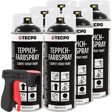 6x TECPO FARBSPRAY TEPPICH-SPRAY 400 ml SCHWA...