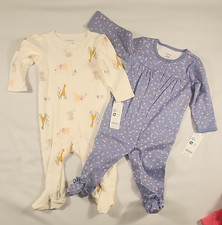 Carter's 2-Pack NWT Footed One-Piece Sleep And Play 6M Cotton Floral/Animal Girl