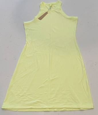 SKIMS Soft Lounge High Crewneck Tank Mini Dress Womens Lemonade Sleeveless SZ L