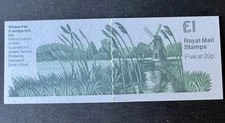 GB Stamp Booklet Folded 50p Wicken Fen Mill. MNH. Complete.