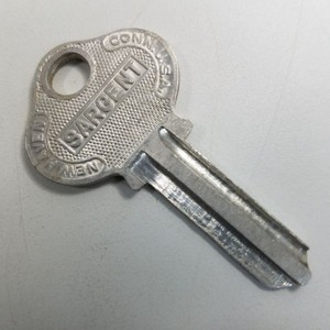 Vtg Sargent Lightweight Uncut Key Blank U Keyway Stamp 5 Pin Embossed USA 1010U