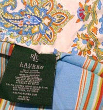 Vintage Ralph Lauren Meadow Land Comforter Full-Queen Blue Green Paisley 88"...
