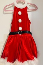 girls figure skating santa dress size 8-10