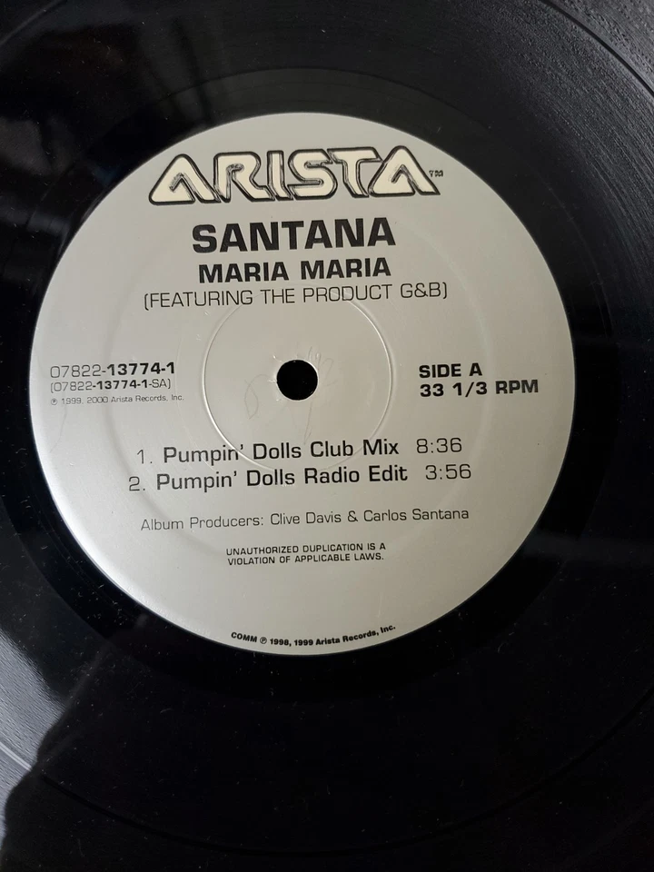 santana product g&b maria maria vinyl record 12 latin rap wild thought sampling - Image 4 of 4