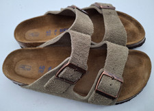Birkenstock Taupe Suede, soft footbed Arizona sandals - UK 7, EUR 40 Narrow