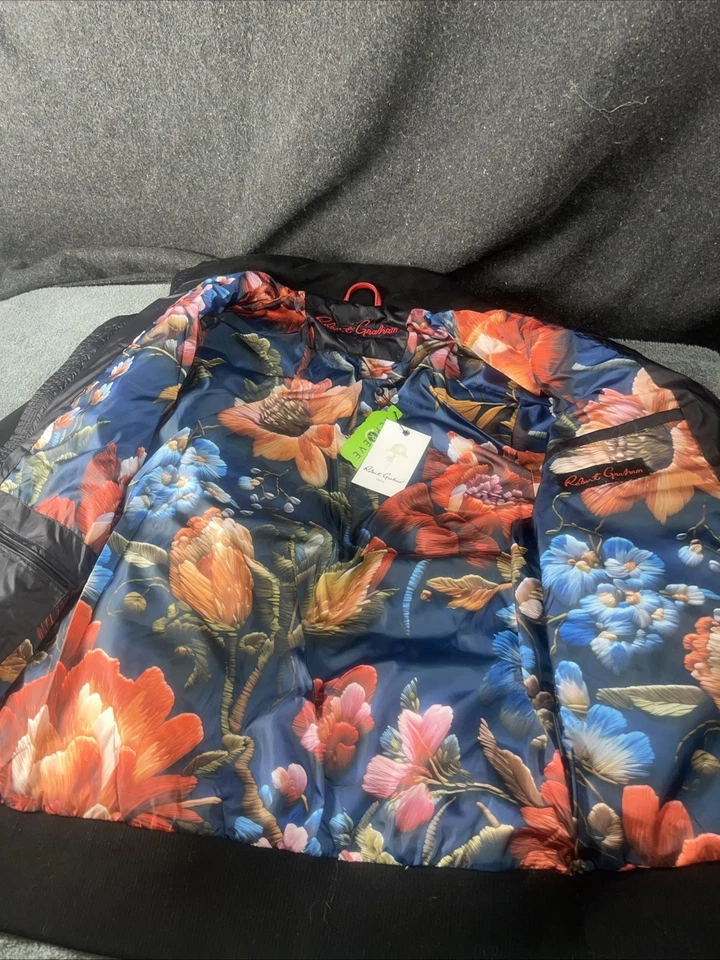 Chaqueta de bombardero acolchada con aislamiento de cremallera completa negra talla M Robert Graham para hombre nueva con etiquetas Foto 4 de 4