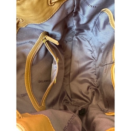 Elizabeth and James Camel Embossed Croc Cynnie Bucket Bag Drawstring Camel - Picture 16 of 17
