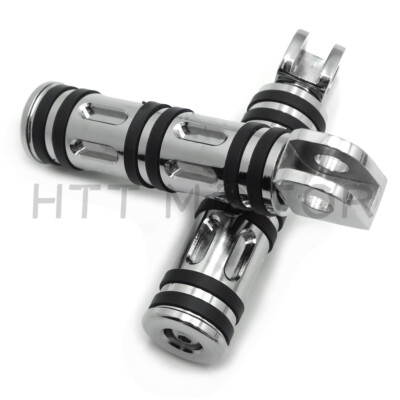 Chrome Edge Cut Footpegs For Kawasaki Front Vulcan 1500 Classic Suzuki Boulevard