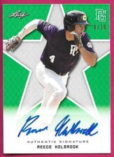 2020 Leaf Perfect Game National Baseball REECE HOLBROOK Green Autograph 8/10