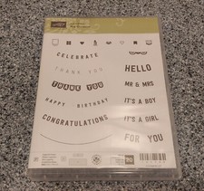 NEW Stampin Up Any Occasion Clear Stamps Set of 20 Birthday Thank You