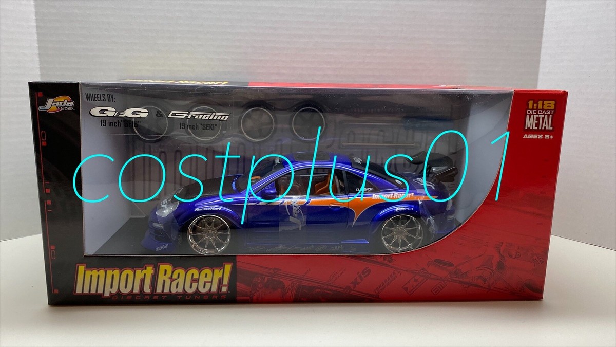 JADA IMPORT RACER MITSUBISHI ECLIPSE BLUE 1:18 EXTRA WHEELS