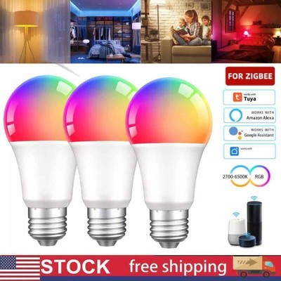 E27 Zigbee3.0 Smart Light Bulb RGB+CW 9~18W Smart Life APP for Alexa&Google Home