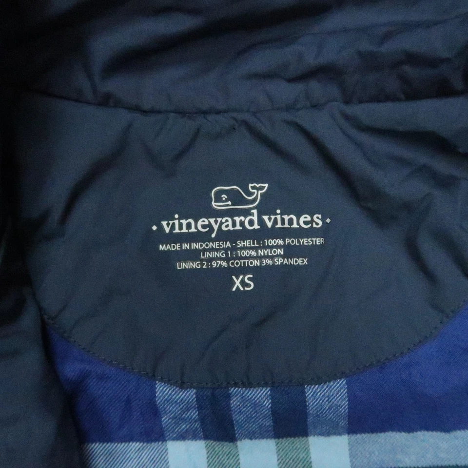 Vineyard Vines Jacket Mens Extra Small Blue Full Zip Snap Pockets Lined XS - Image 3 of 4