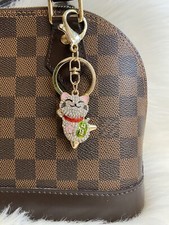 Japan Maneki Neko Lucky cat keychain bag charm cute kawaii NEW Birthday Gift