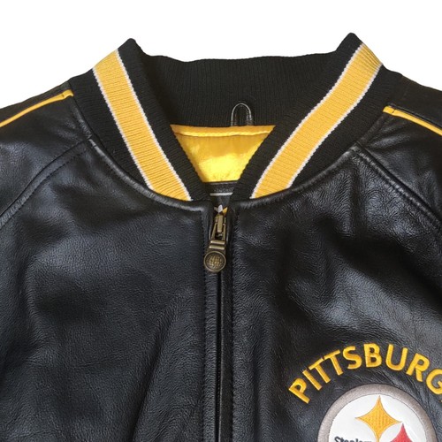 Vintage GIII & Carl Banks Pittsburgh Steelers Lederjacke Erwachsene XL schwarz - Bild 4 von 13