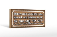 Holzschild Spruch 27X10 Cm Wenn Ich Kekse Sehe Zwei Stimmen Schild Wooden Sign