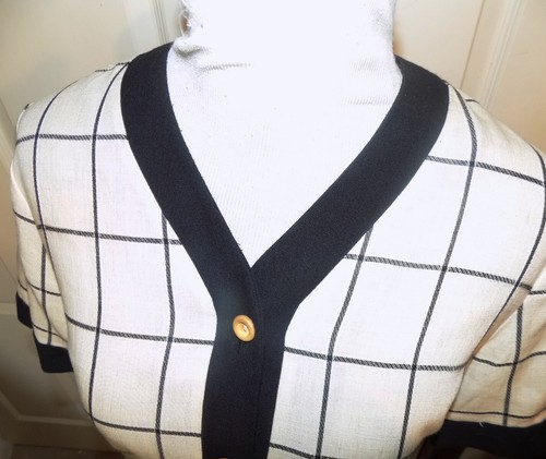 80s California Design Petite Dorothy Samuel Tan Black Skort Rayon Flax Set 6 B40 - Picture 5 of 9