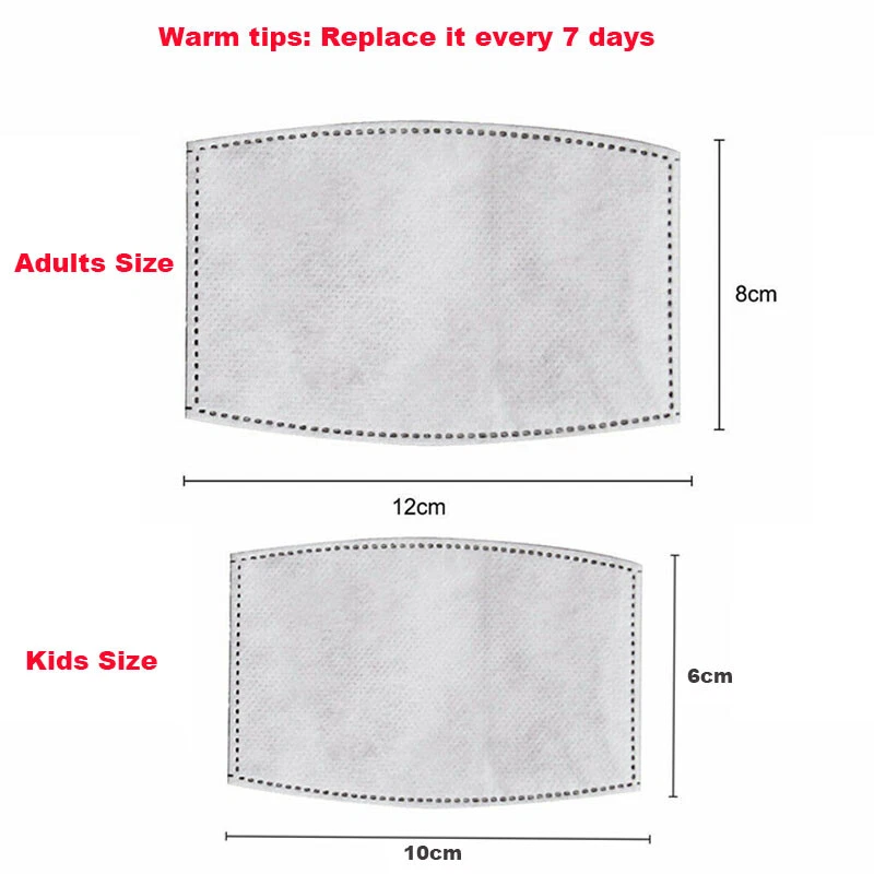 10-100Pcs Outdoors PM2.5 Activated Carbon Filters Face Mask Breathing Insert Lot - Bild 4 von 4