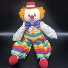 Vintage RUSS BERRIE  CO. Charlie The Clown 719 16  RARE Rainbow Romper Taiwan