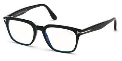 Tomページ New TOM FORD Eyeglasses TF 5626-B 001 53-19 Black Frames with Blue