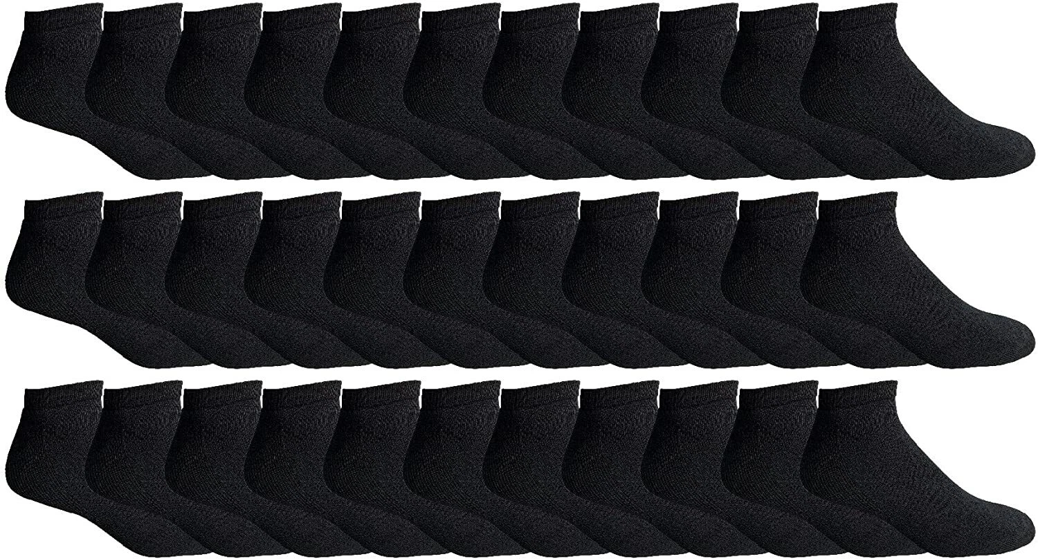 36 Pairs of Yacht & Smith Mens Wholesale Bulk No Show Ankle Socks, 10-13 (Black)
Opens in a new wind