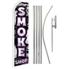 Kit Bandiera e Palo Pubblicitario Swooper Flutter Feather Smoke Shop (Viola)