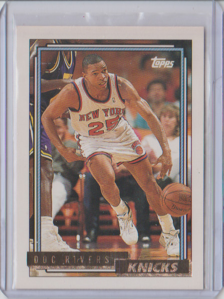1992-93 Topps Gold Parallel Card #290 Doc Rivers New York Knicks