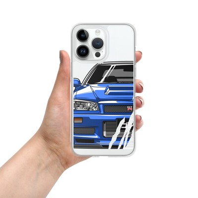 New JDM R34 Clear Case for iPhone  Assorted Models
