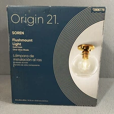 New Origin 21 Soren 1 Single Light Brush Gold Flush Mount Sleek Decor Elegant
