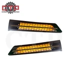 2Pcs Hood Air Intake Grille W/ Amber LED For 2018-2024 Freightliner Cascadia