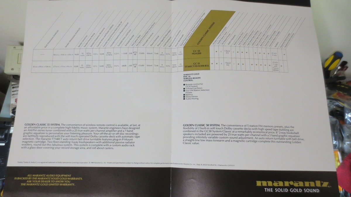 Brochure Publicitaire Vintage Marantz - Collection Siècle RS 3559 Art Et Science
