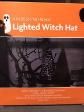 Halloween Witch Hat Decoration 10 LED Lights 14" Lighted Take Your Pick New
