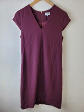 Jigsaw Women Size 6 Burgundy Red Shift Dress Formal Smart Career Party Winter